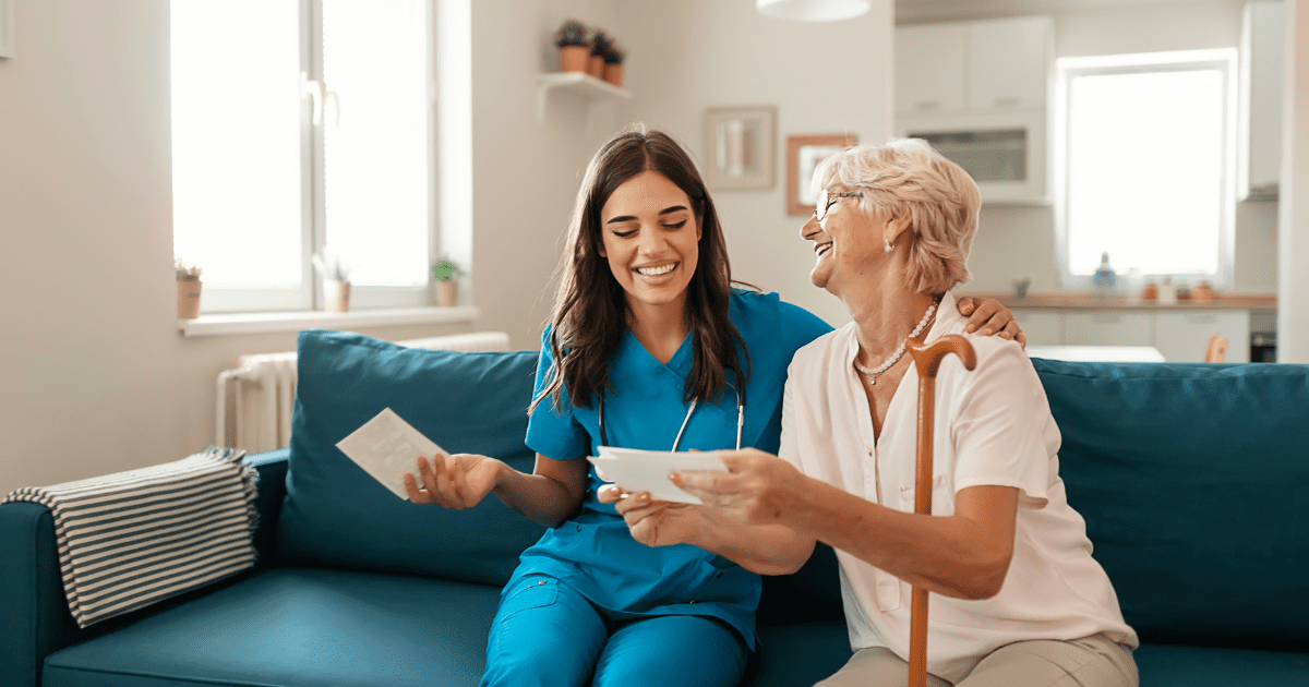 Caregiver with family